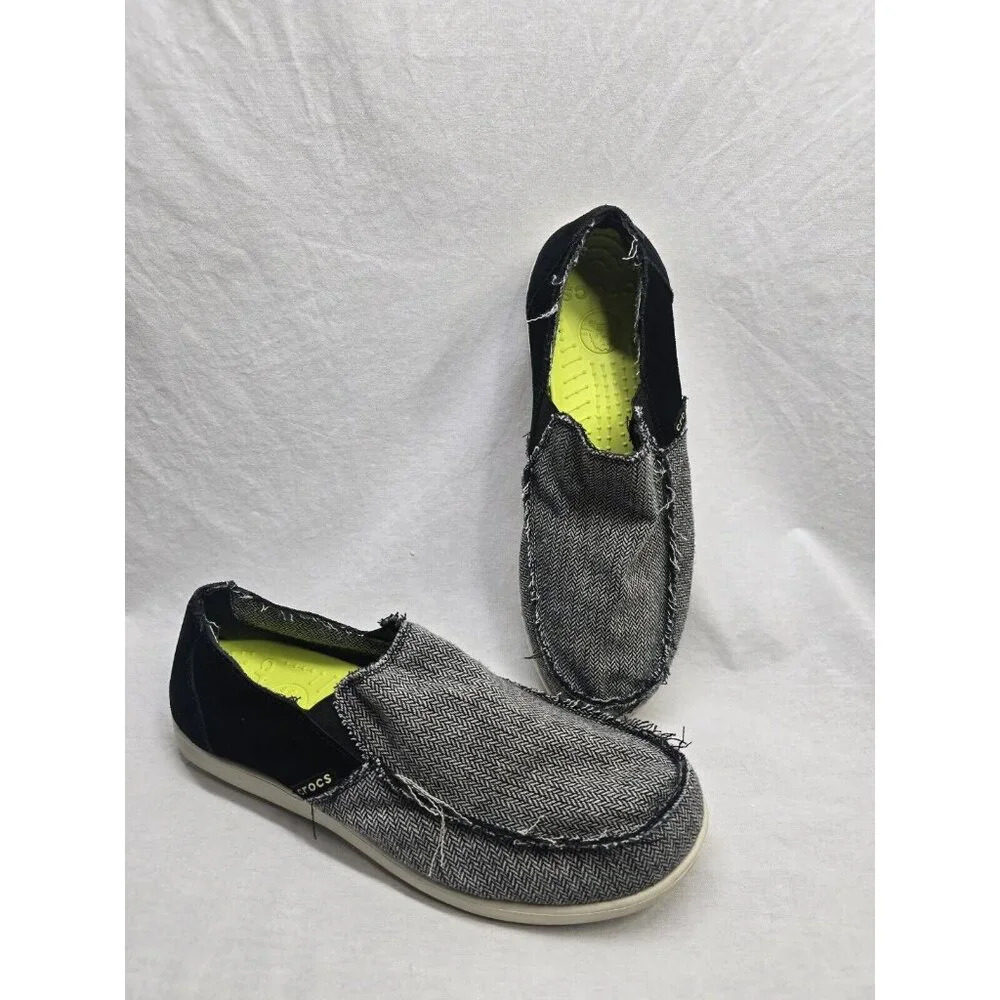 Crocs Santa Cruz Slip-On Men 12 Loafer Shoes Gray/Black